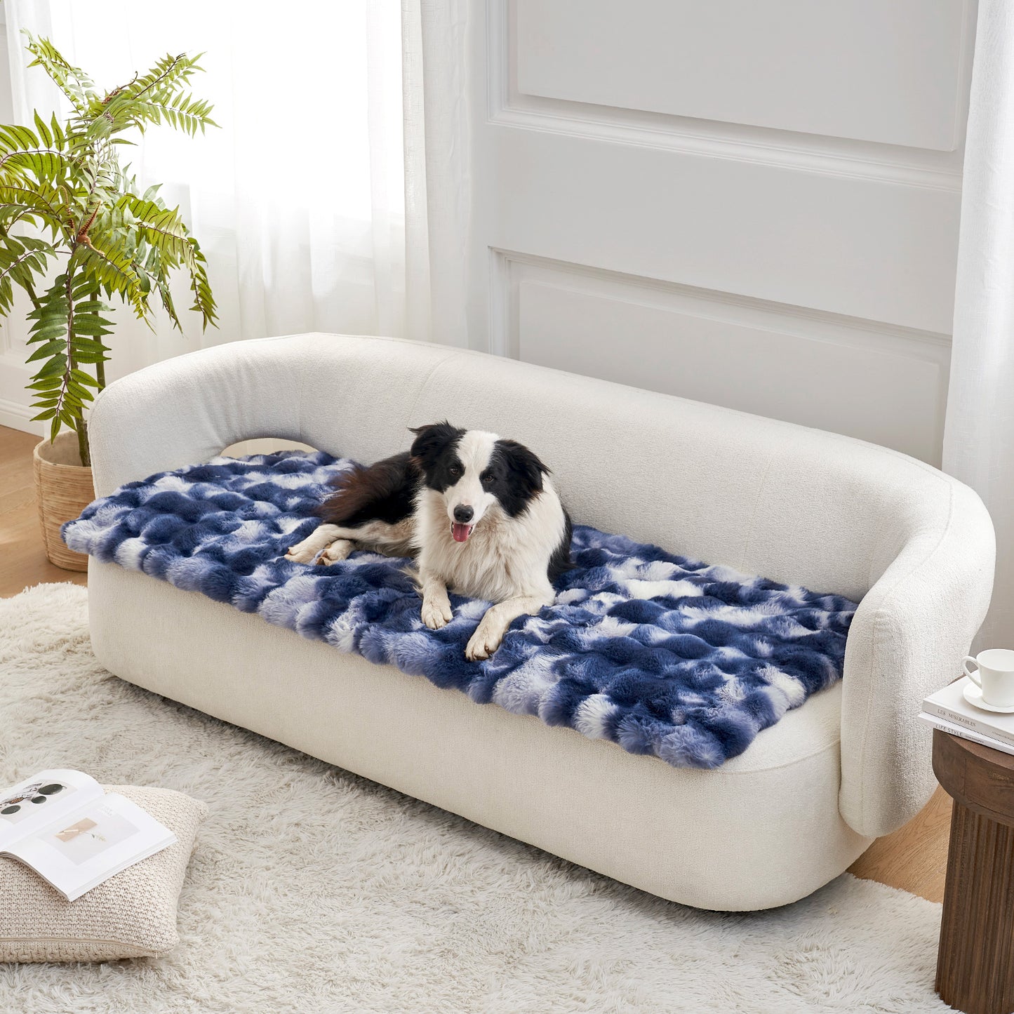 Fluffy Soft Bubble Faux Fur Couch Cover
