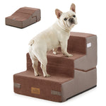 Cozy Kiss 3-Step Convertible 2-in-1 Pet Stairs with Ramp Mode for easy pet access 