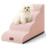 Cozy Kiss 4-Step Joint-Friendly Curved Pet Stairs with washable cover front view 