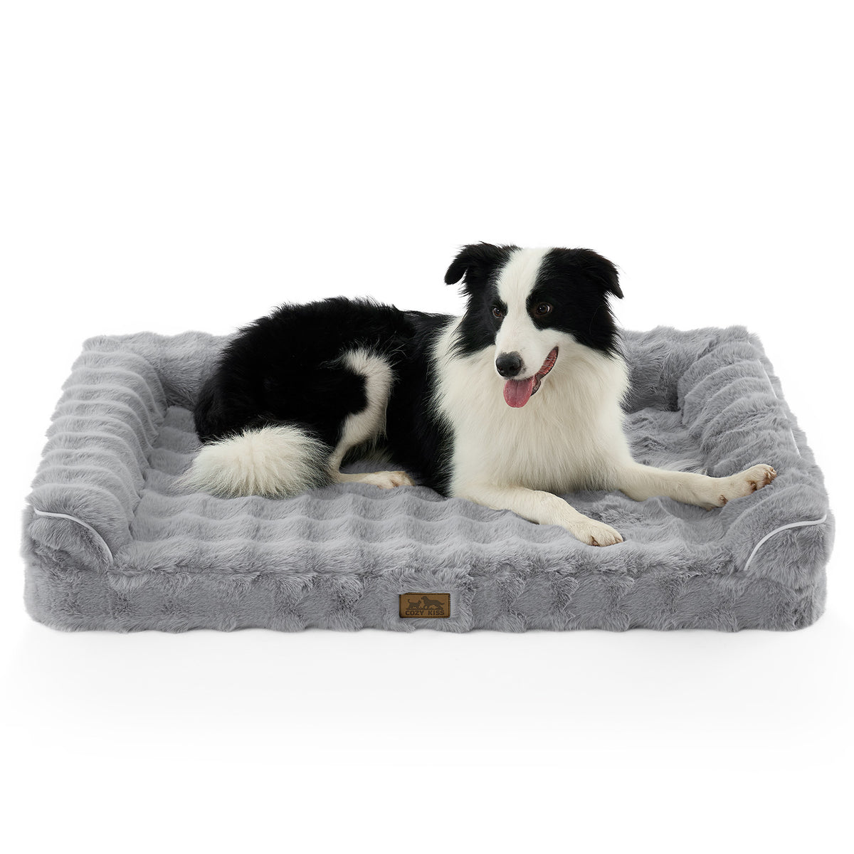 Cozy Kiss Fluffy Soft Bubble Faux Fur U-Shaped Dog Bed for dogs and cats 