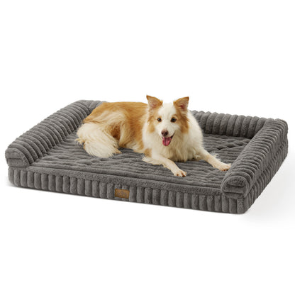 Striped Faux U-Shaped Washable Dog Bed