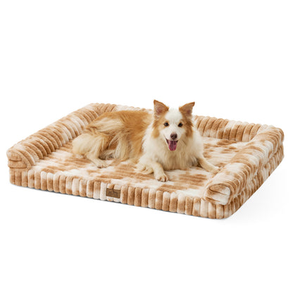 Striped Faux U-Shaped Washable Dog Bed