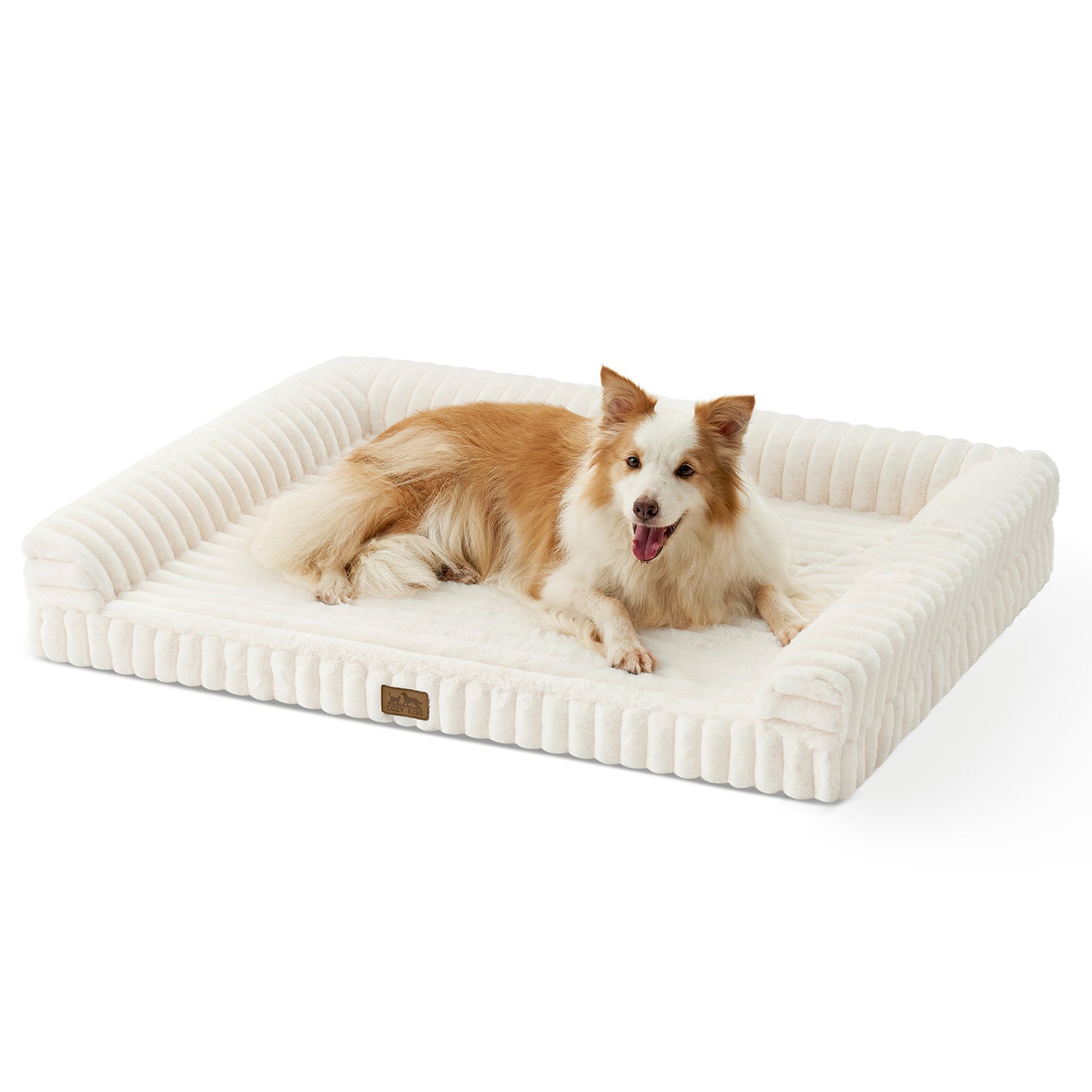 Striped Faux U-Shaped Washable Dog Bed