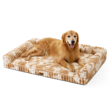 Striped Faux U-Shaped Washable Dog Bed