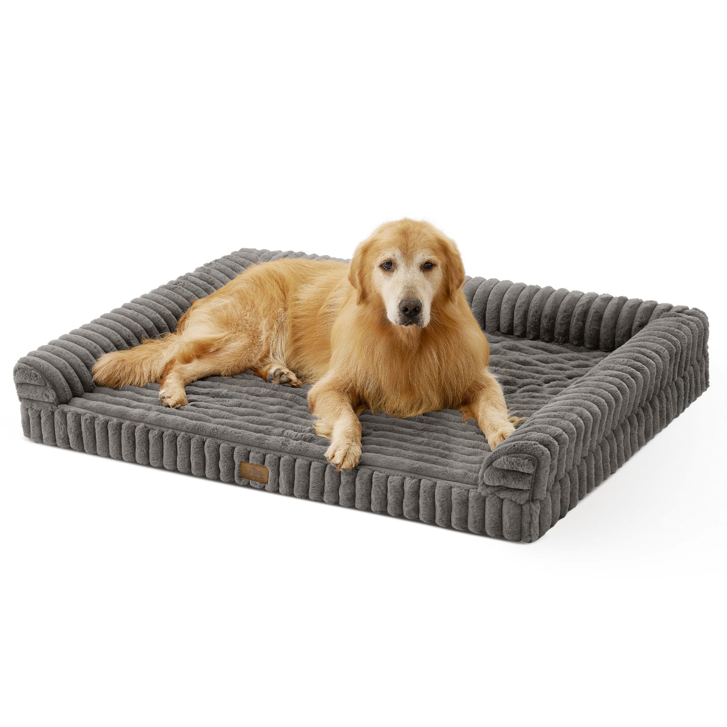 Striped Faux U-Shaped Washable Dog Bed