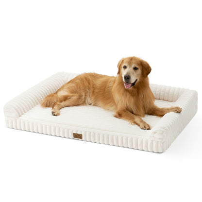 Striped Faux U-Shaped Washable Dog Bed