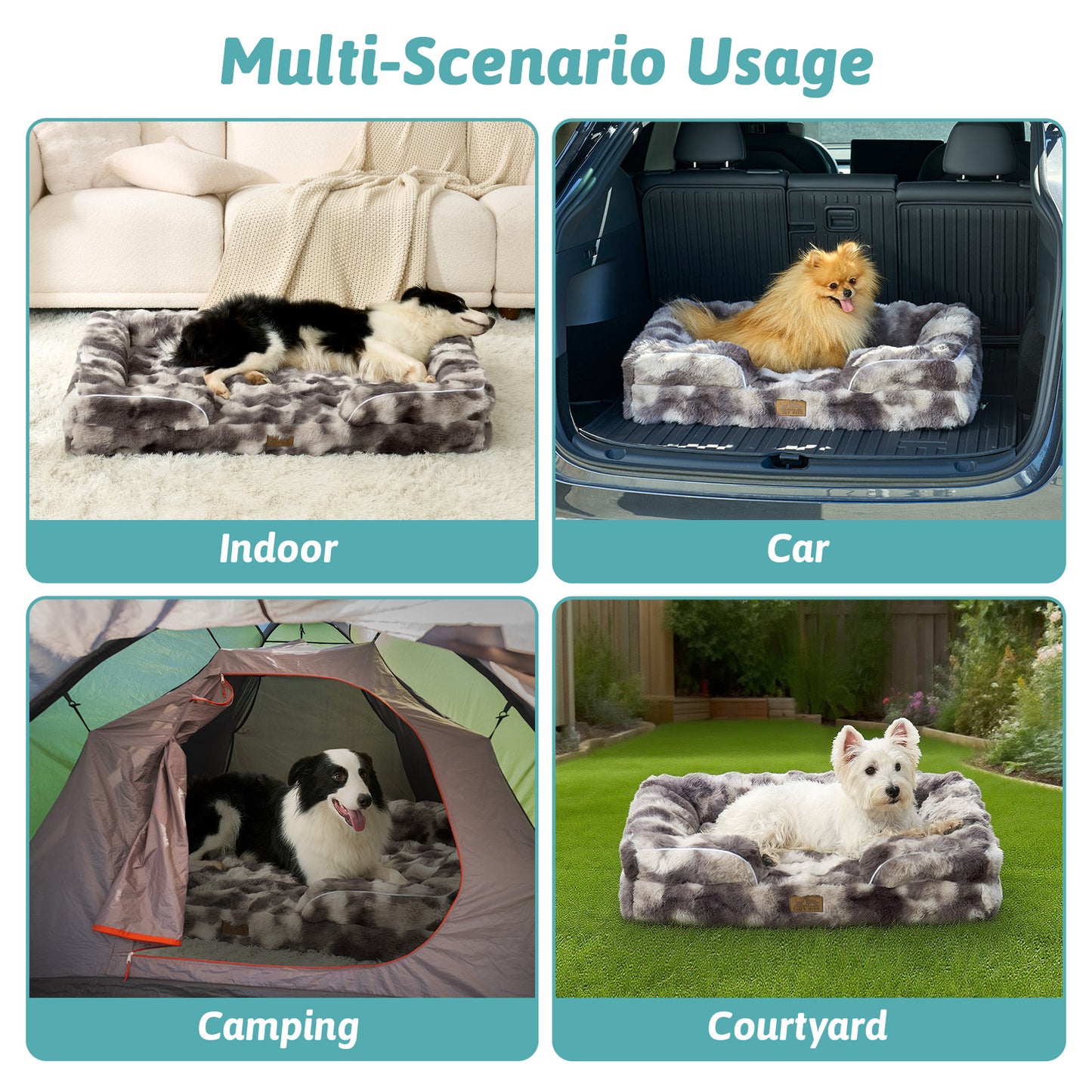 Fluffy Soft Bubble Faux Fur C-Shaped Dog Bed
