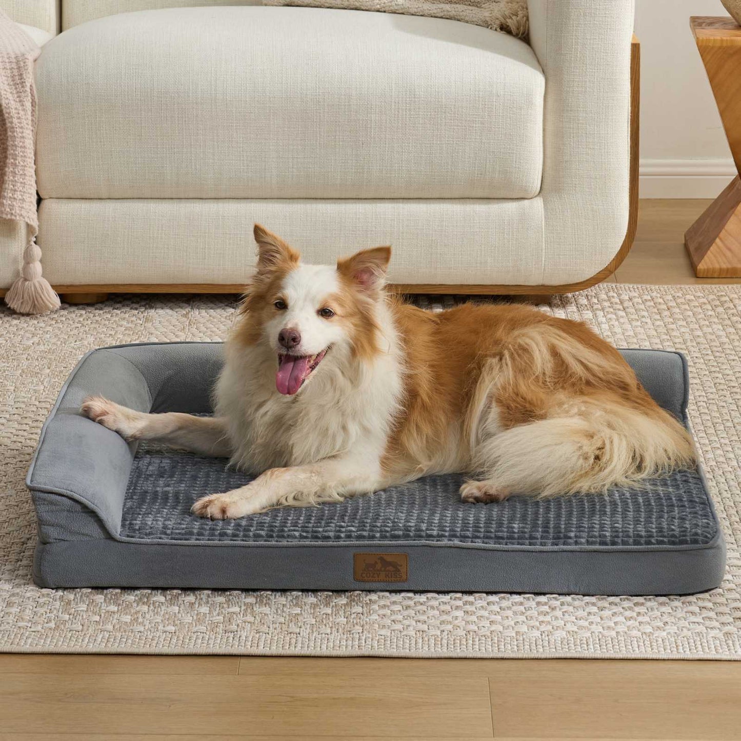 All Seasons L-Shaped Scratch-Resistant Dog Bed