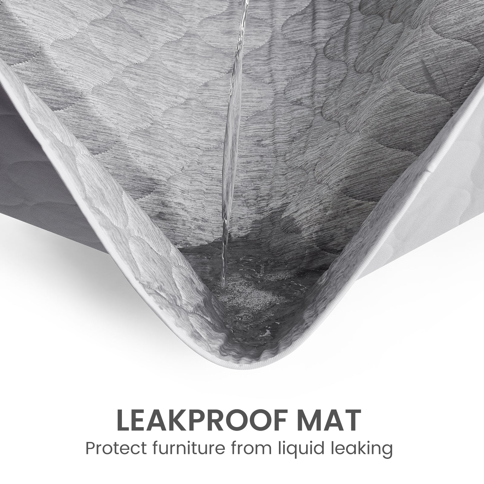 Leakproof cooling pet mat, protecting furniture from liquid leaking.#color_Grey