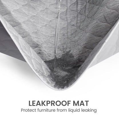 Leakproof cooling pet mat, protecting furniture from liquid leaking.#color_Grey