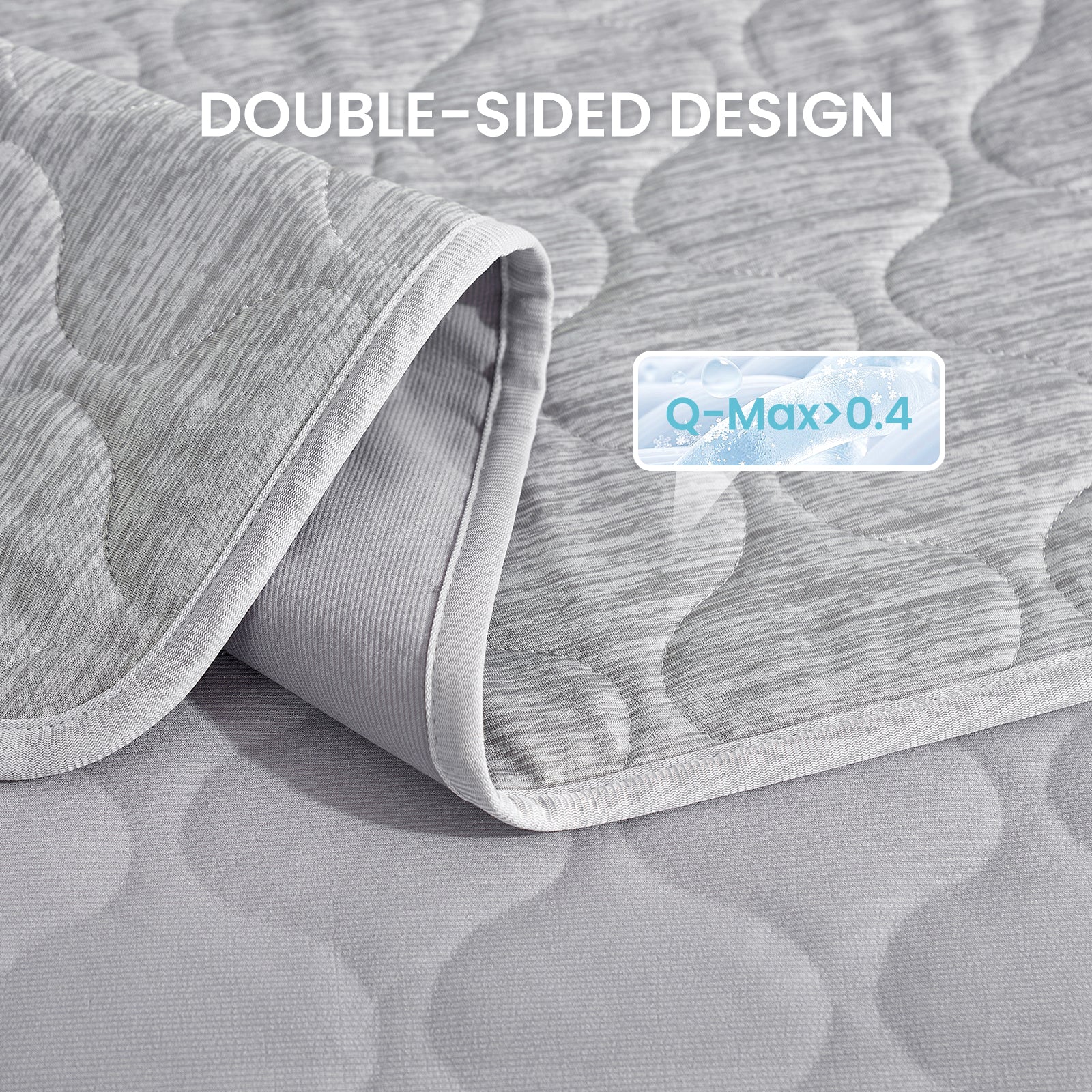 Close up of cooling pet blanket with Q-Max>0.46.#color_Grey