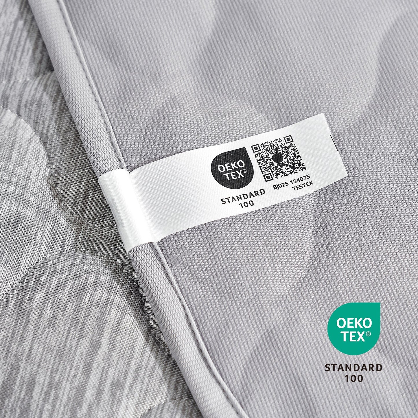 Close up of OEKO-TEX certified fabric, pet-friendly and non-toxic textile for dog and cat safe home#color_Grey