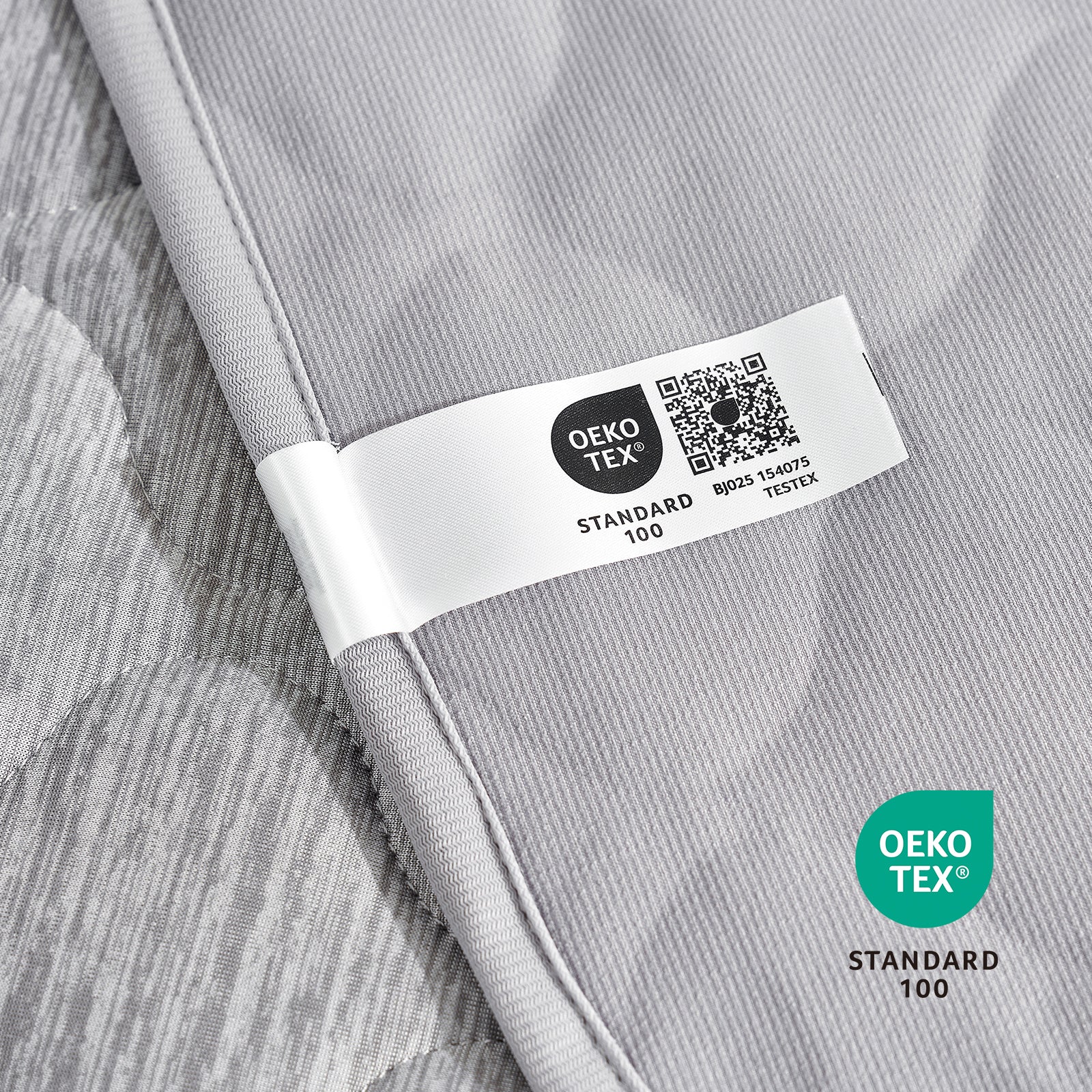 Close up of OEKO-TEX certified fabric, pet-friendly and non-toxic textile for dog and cat safe home#color_Grey