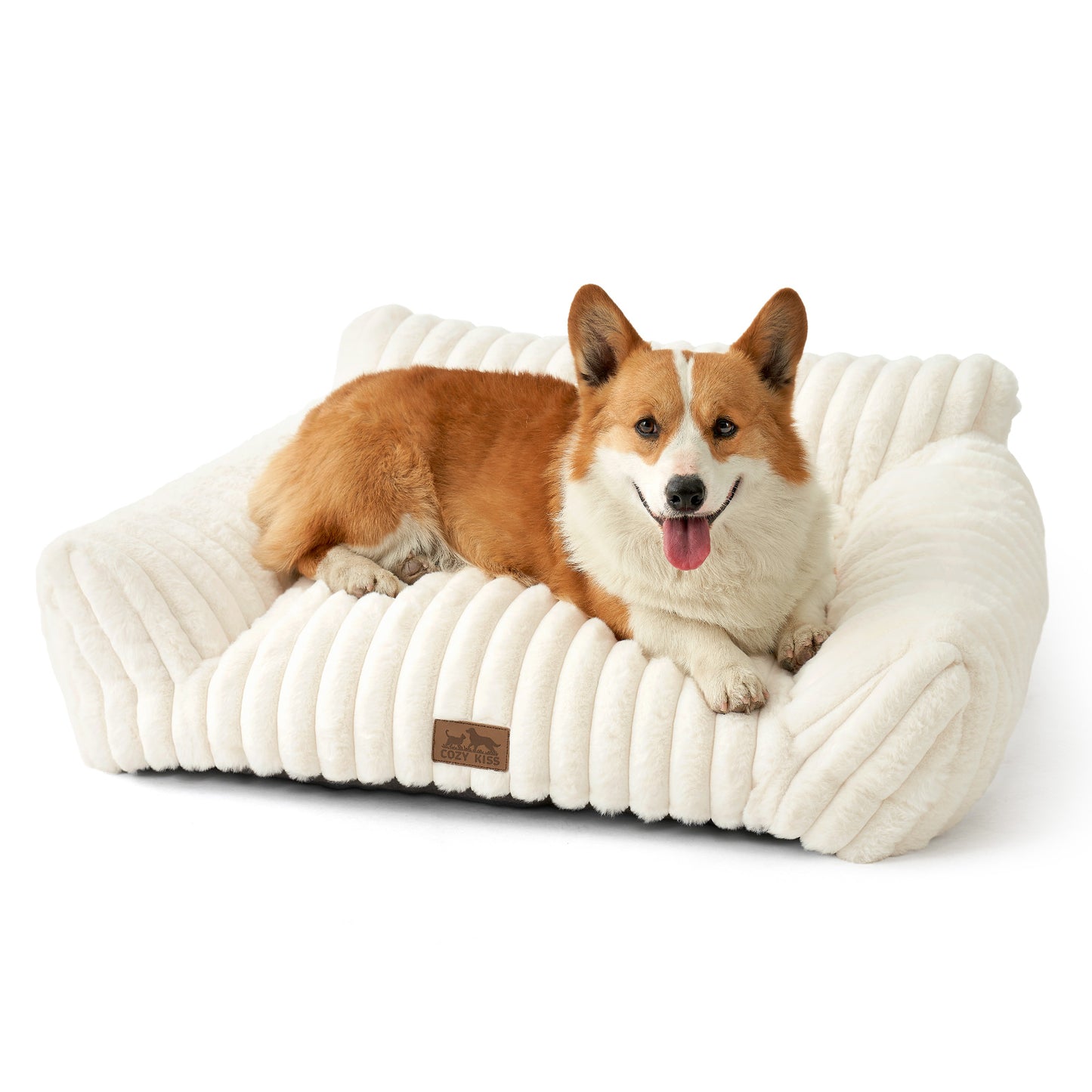 Ultra Soft Plush Striped Faux Pet Sofa Bed