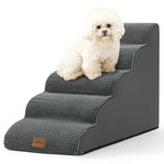 Cozy Kiss 5-Step Joint-Friendly Curved Pet Stairs with washable cover front view 