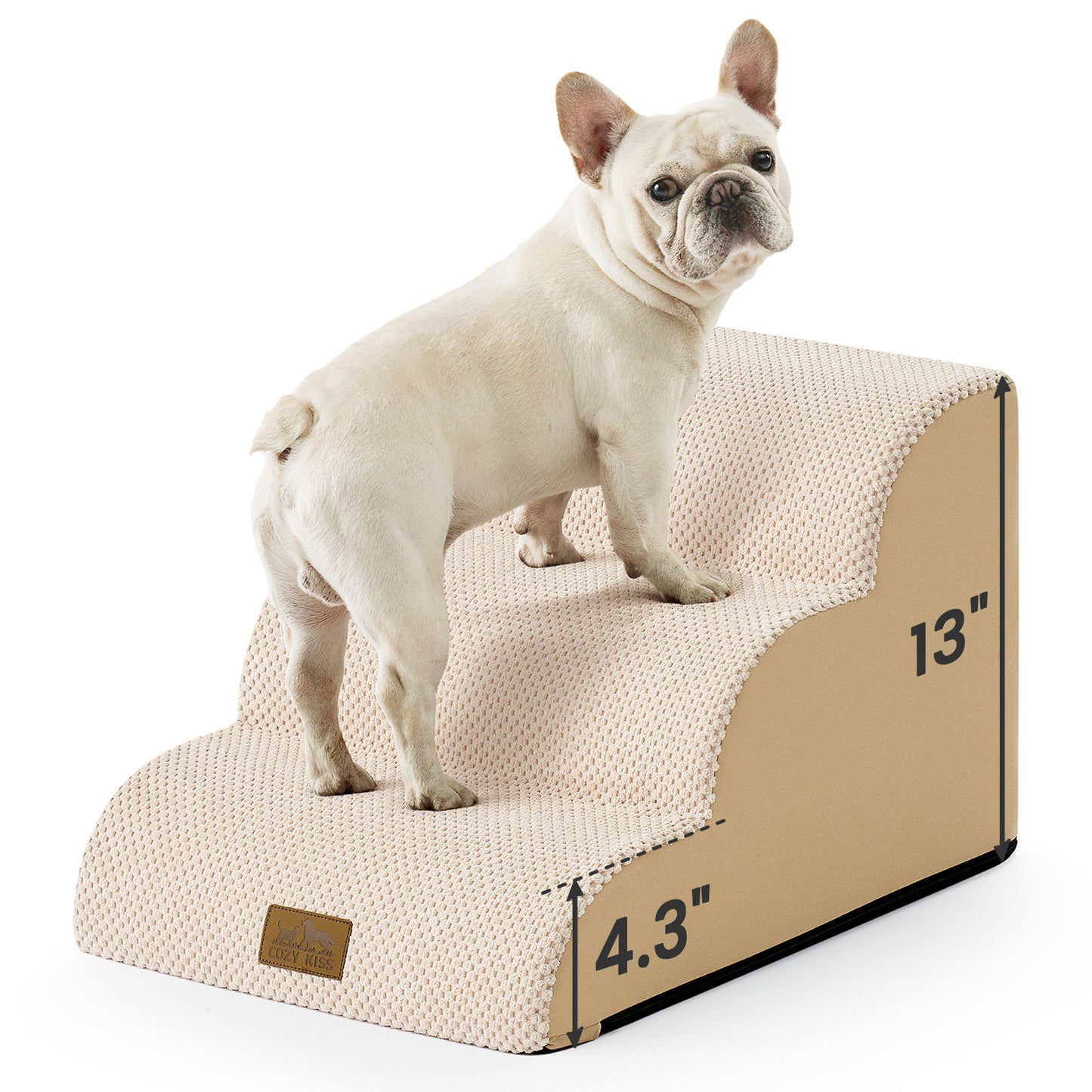 3-Step Gentle Slope Curved Pet Stairs