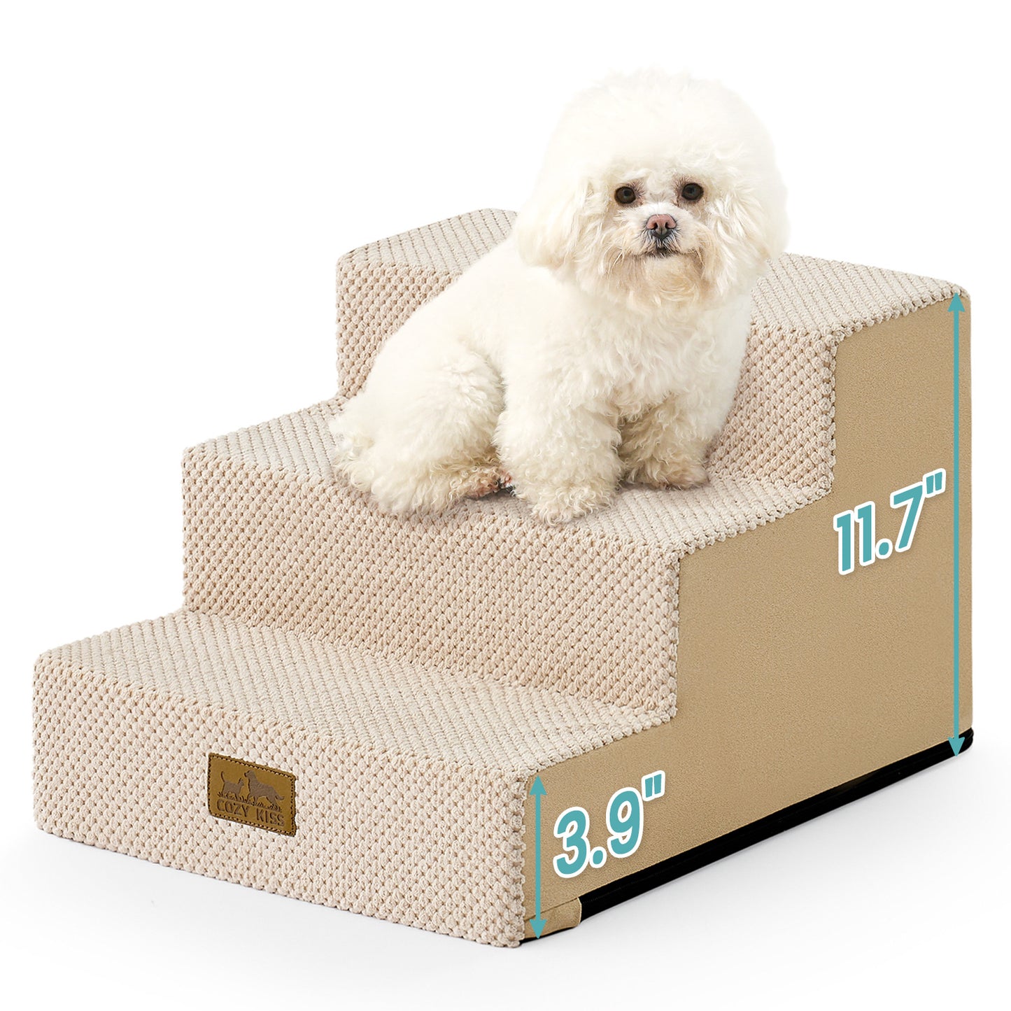 3-Step Gentle Slope Right-Angle Pet Stairs