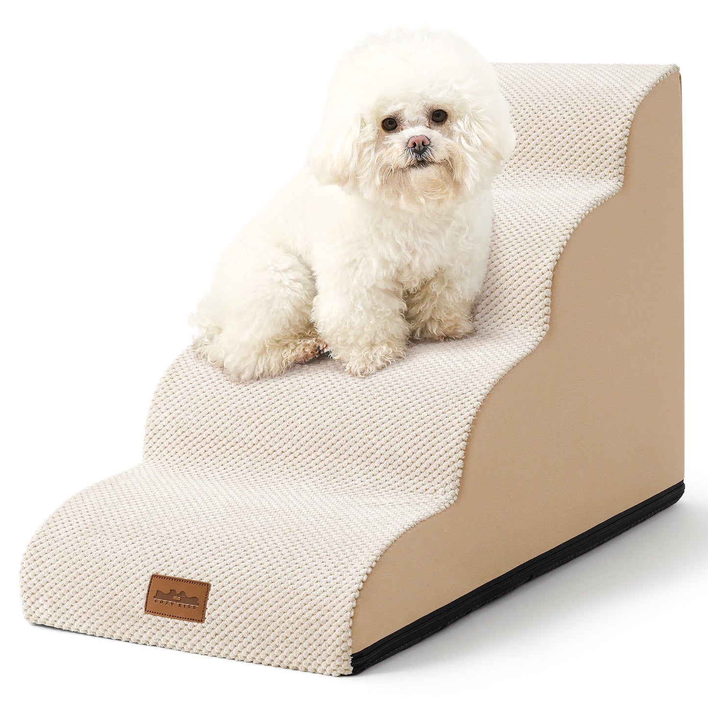 4-Step Joint-Fridendly Curved Pet Stairs