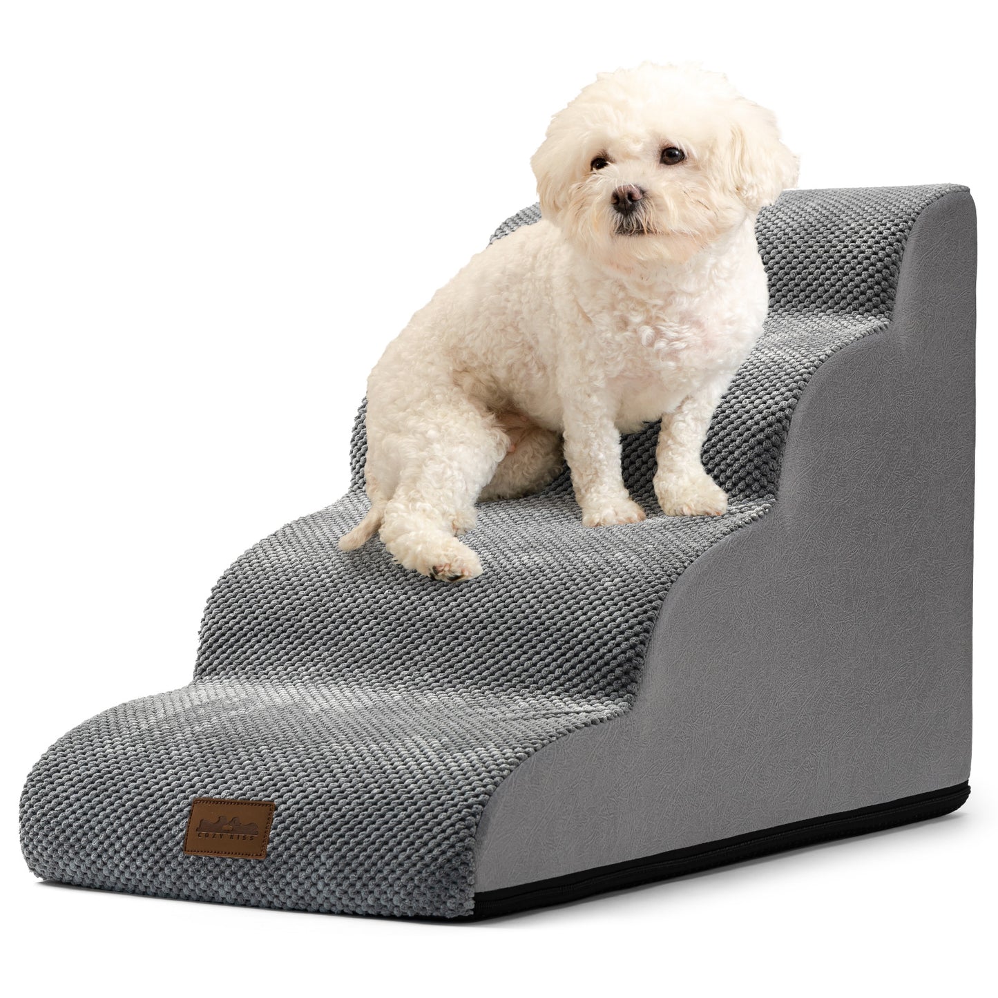 4-Step Joint-Fridendly Curved Pet Stairs