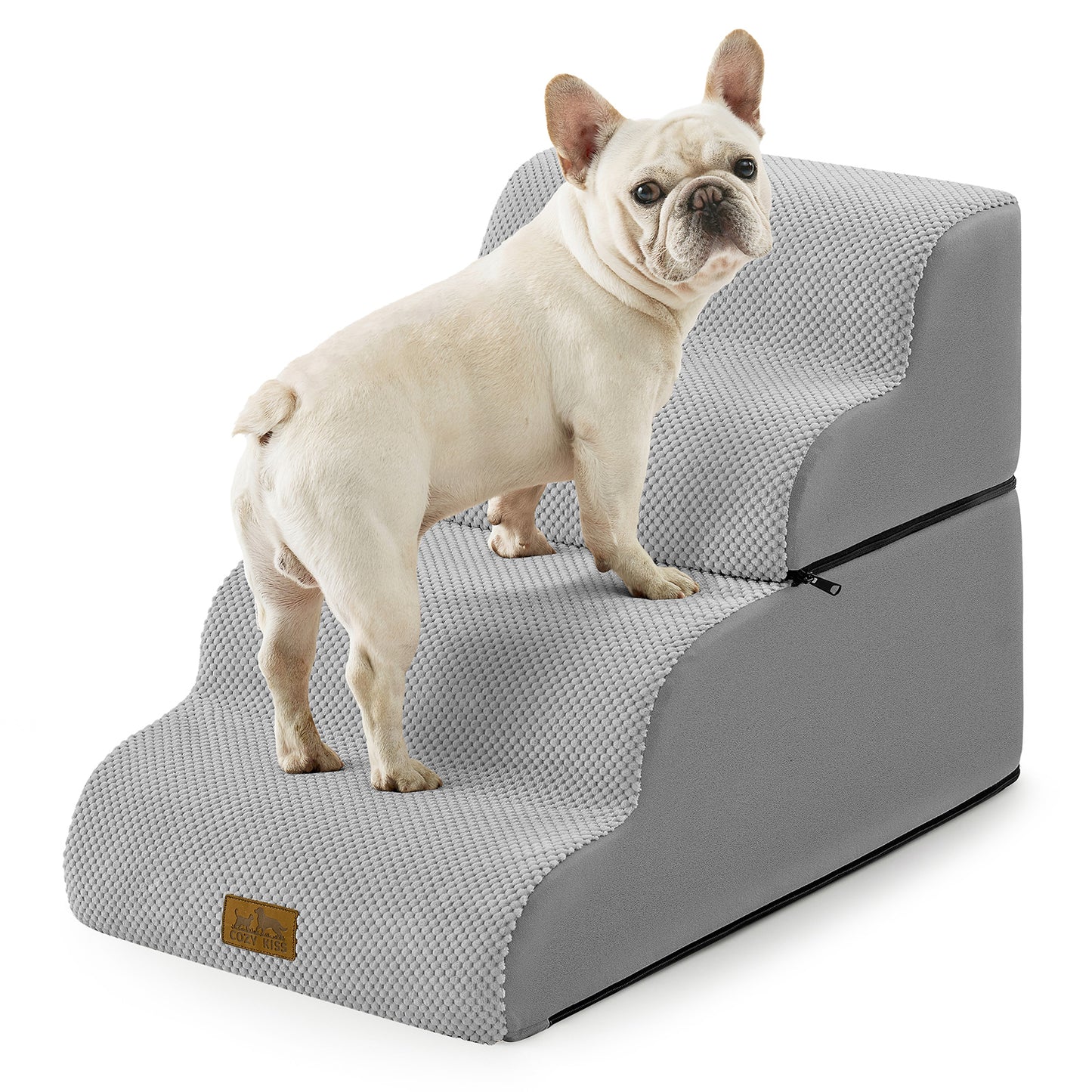4-Step Extra Wide Foldable Curved Pet Stairs