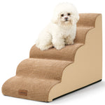 Cozy Kiss 5-Step Joint-Friendly Curved Pet Stairs with washable cover front view 
