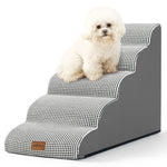 Cozy Kiss 5-Step Joint-Friendly Curved Pet Stairs with washable cover front view 