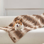 Cozy Kiss Stylish Deer Print Faux Fur Pet Blanket faux fur pet blanket on sofa 