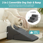 Cozy Kiss 3-Step 2-in-1 Pet Stairs with Ramp Mode converts from stairs to gentle ramp 