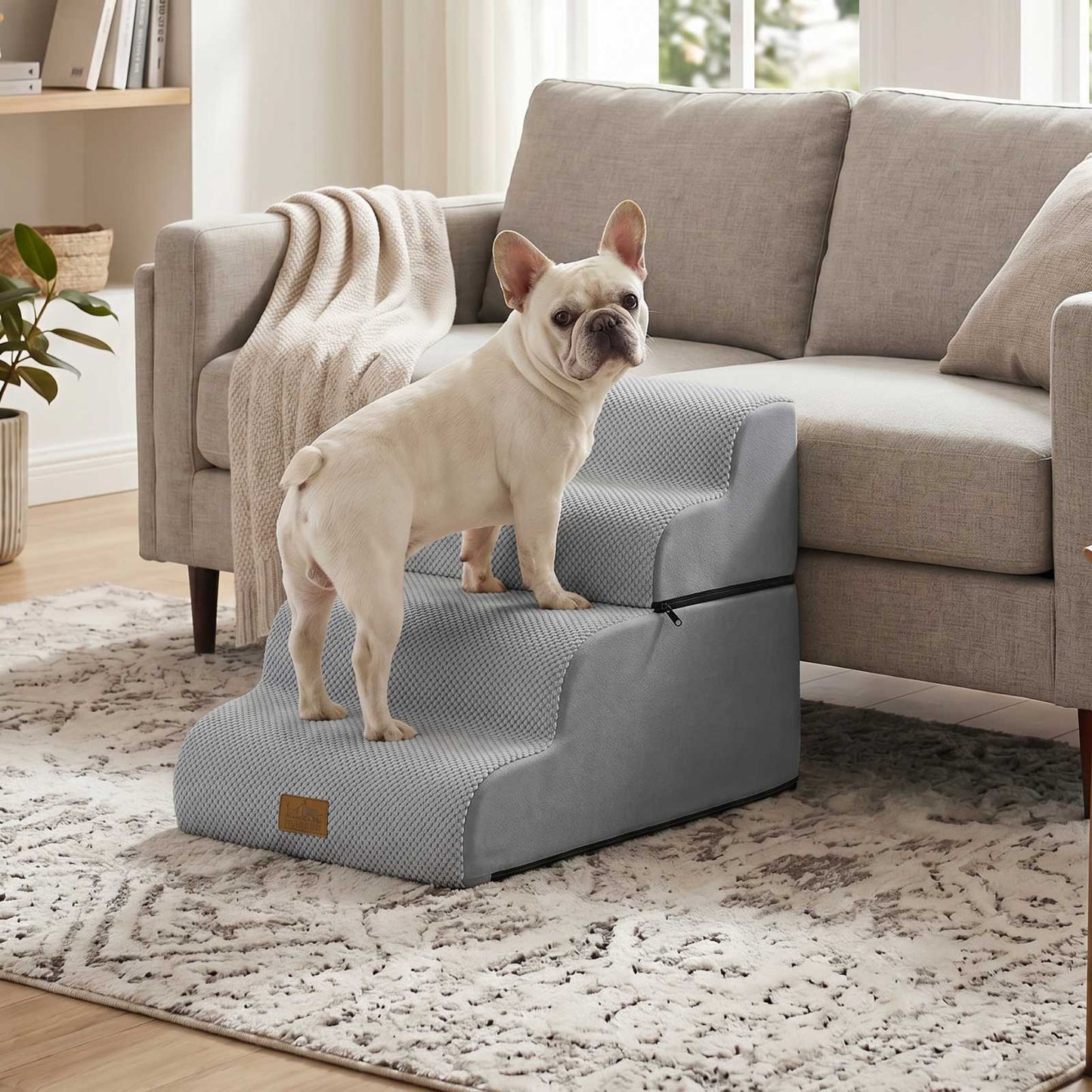 4-Step Foldable Curved Pet Stairs
