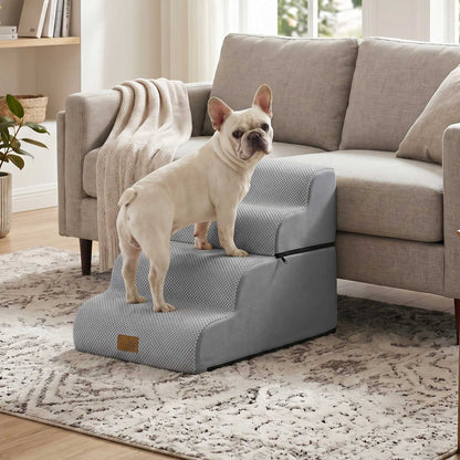 4-Step Foldable Curved Pet Stairs
