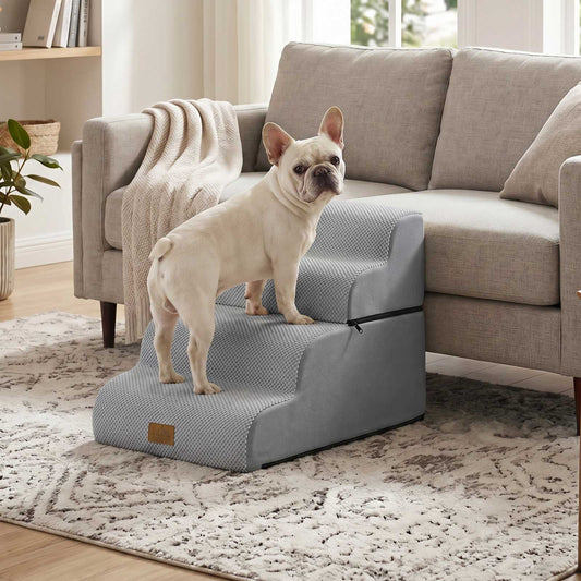 4-Step Foldable Curved Pet Stairs