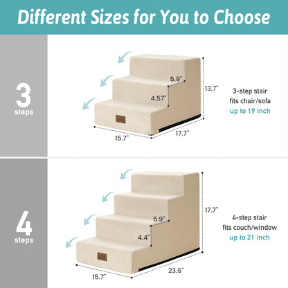 3-Step Non-Slip Right-Angle Pet Stairs