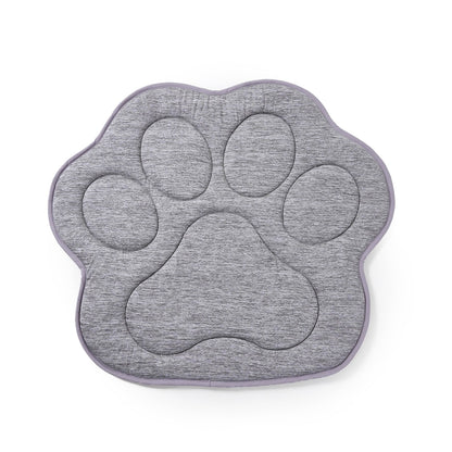 Gray paw-shaped mat on a white background.#color_Dark Grey