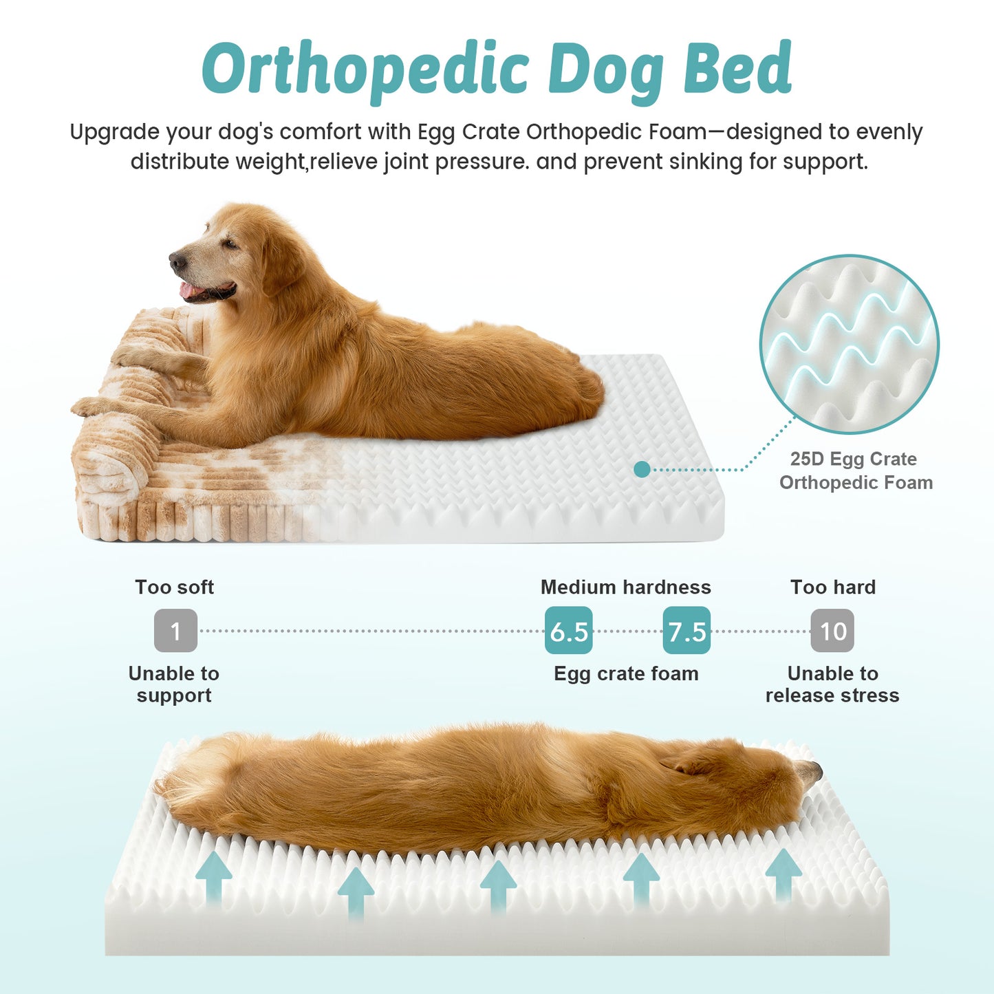Striped Faux U-Shaped Washable Dog Bed