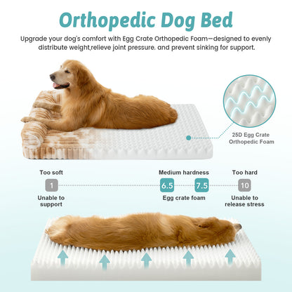 Striped Faux U-Shaped Washable Dog Bed