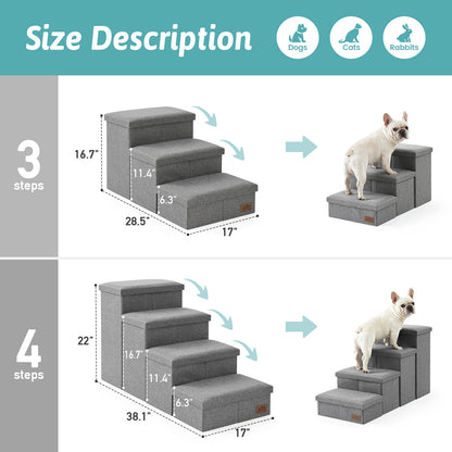4-Step Space-Saving Storage Pet Stairs