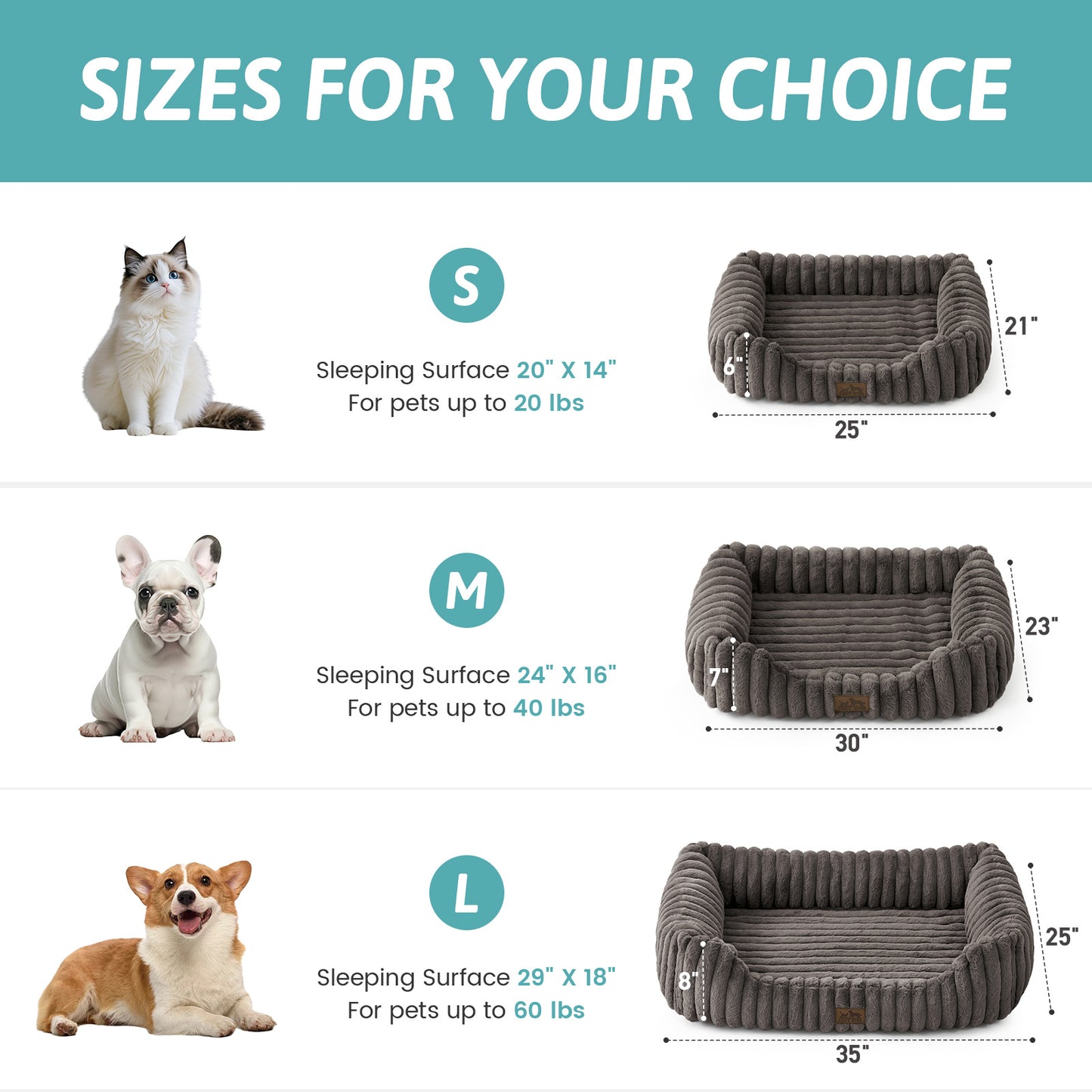 Striped Faux C-Shaped Washable Dog Bed