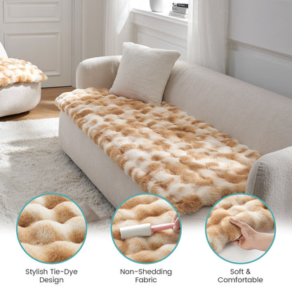Fluffy Soft Bubble Faux Fur Couch Cover