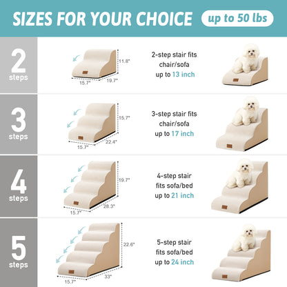 4-Step Joint-Fridendly Curved Pet Stairs