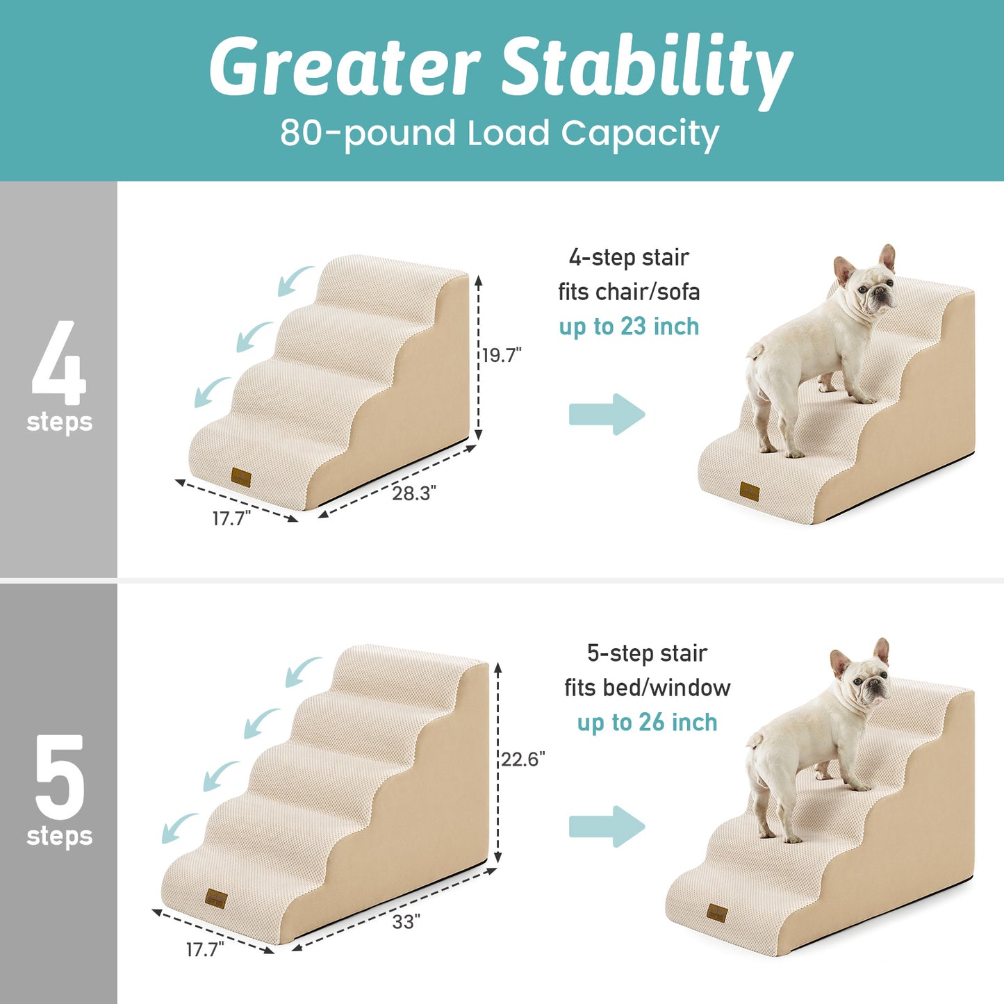 4-Step Extra Wide Curved Pet Stairs