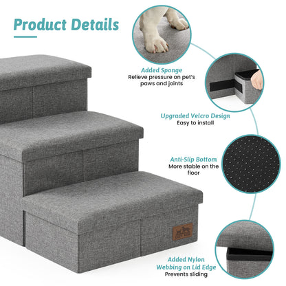 4-Step Space-Saving Storage Pet Stairs
