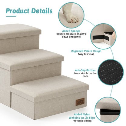 3-Step Space-Saving Storage Pet Stairs