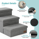 Cozy Kiss 3-Step Storage Pet Stairs with Play Condo product details and anti-slip design 