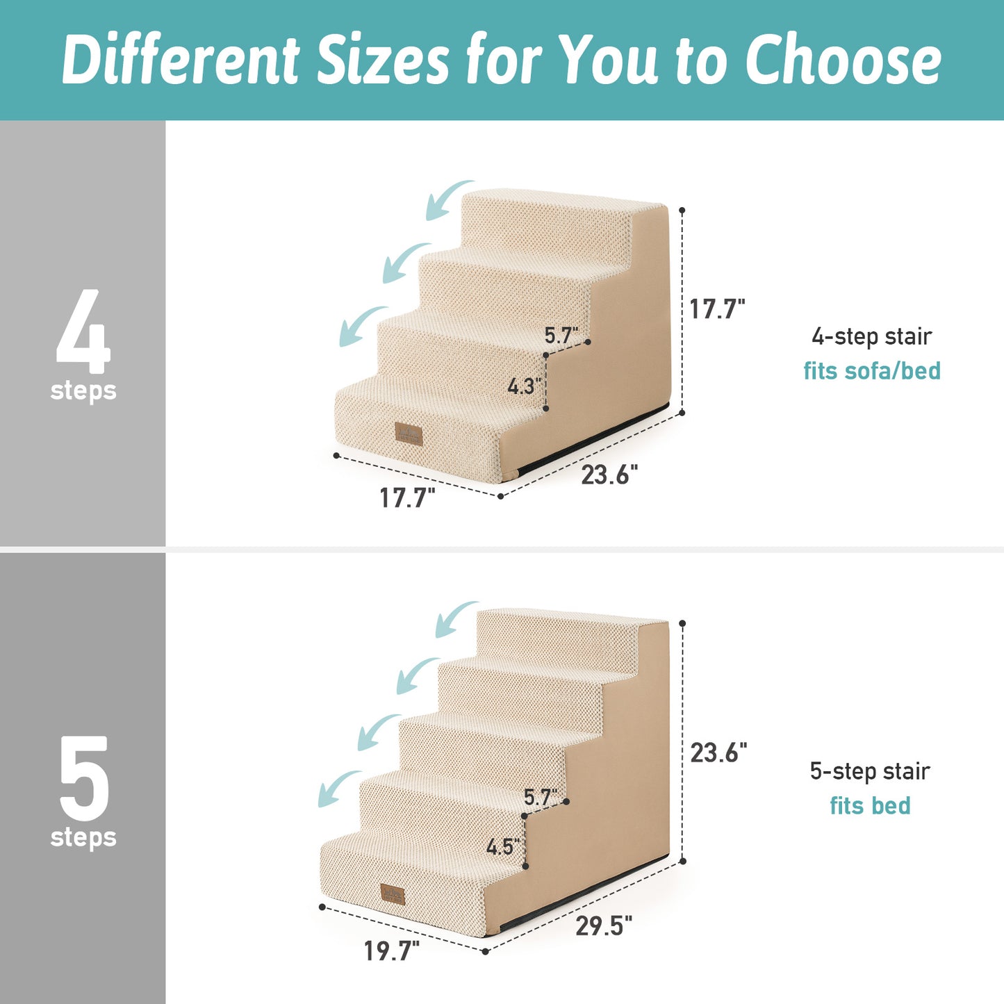 5-Step Extra Wide Right-Angle Pet Stairs