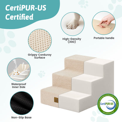 3-Step Gentle Slope Right-Angle Pet Stairs