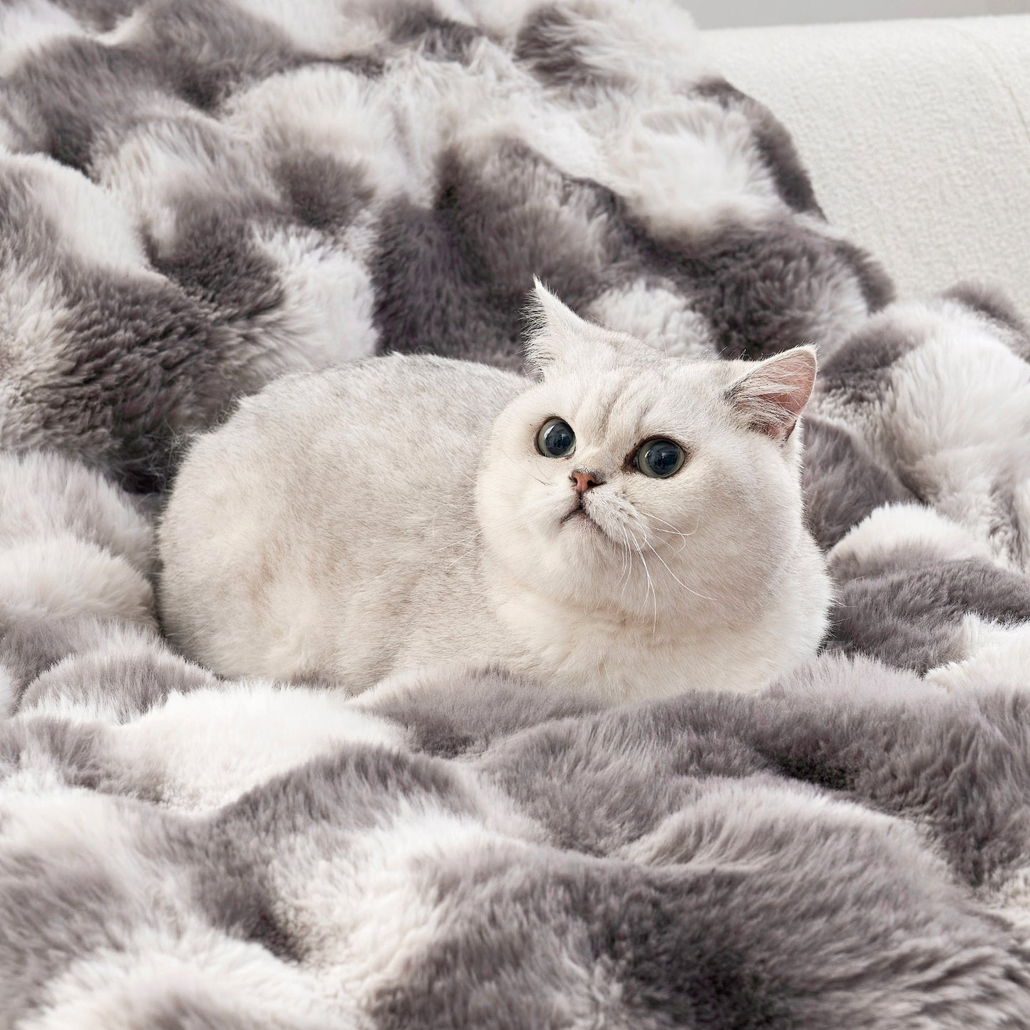 Fluffy Soft Bubble Faux Fur Couch Cover