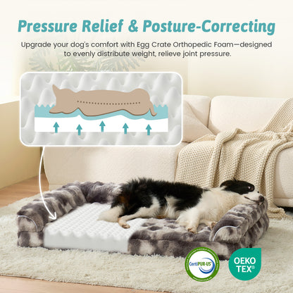Fluffy Soft Bubble Faux Fur U-Shaped Dog Bed