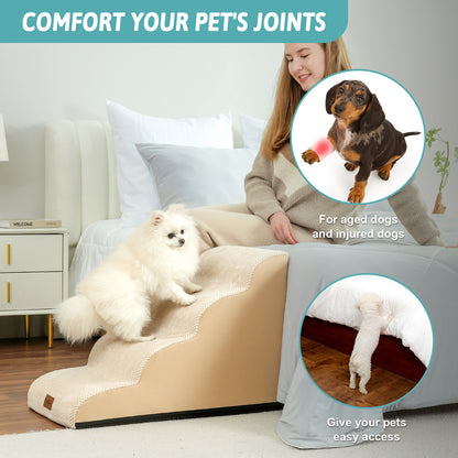 4-Step Joint-Fridendly Curved Pet Stairs