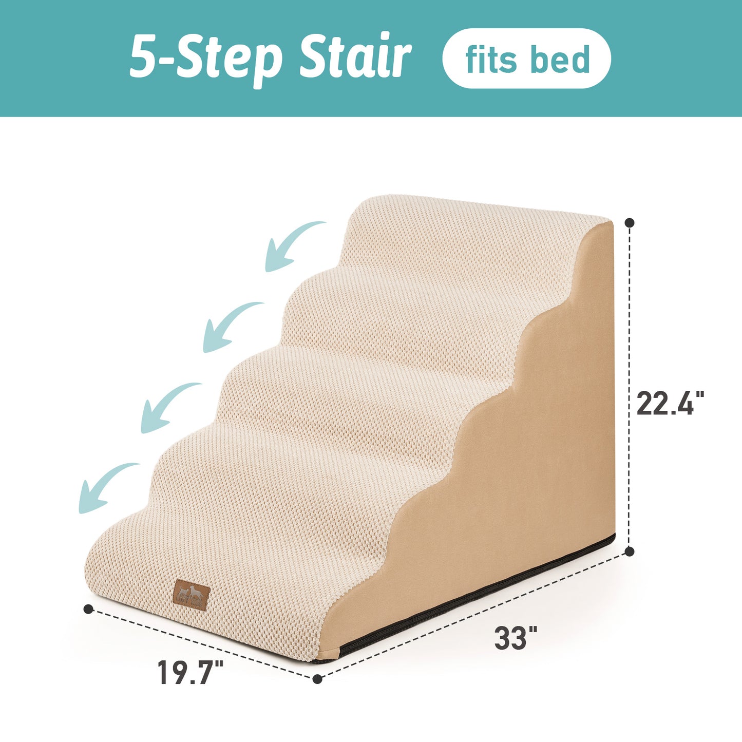 5-Step Extra Wide Curved Pet Stairs