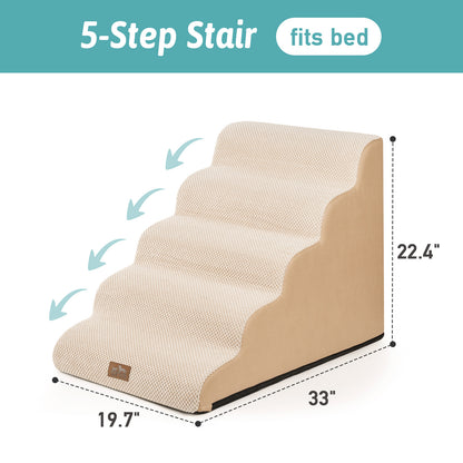 5-Step Extra Wide Curved Pet Stairs
